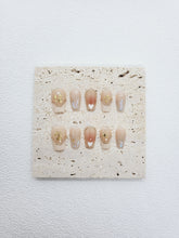 Golden Love Story: French T style Love Heart Press on Nails Instant Manicure AU