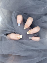 Golden Love Story: French T style Love Heart Press on Nails Instant Manicure AU