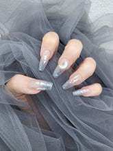 Luna Luminescence: Shimmer sliver Press on Nails Instant Manicure AU