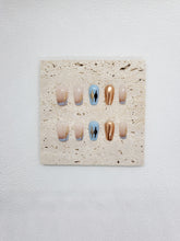 Blue Horizon: rose gold and blue Press on Nails Instant Manicure AU