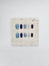 Twilight Treasures: Blue gold shimmer Press on nails Instant Mani AU