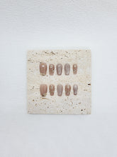 Champagne Elegance: Nude Golden Short Press-on Nails Instant Manicure AU