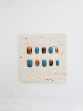 Lapis Wilderness: Dark Blue Short Nails with Leopard Prints Instant Mani