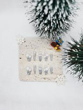 Silent Night: Subtle Blue Christmas Nails with Rose Deco Instant Mani AU