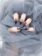 Midnight Fantasy: Black Punk Style Press on Nails Instant Manicure