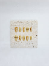 Golden Sunset: Gold band marbling Press on nails Instant Manicure AU