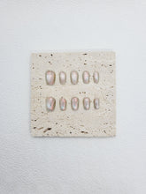 Mermaid Serenade: Cat Eye Effect Press-on Nails with Silver Lines Instant Mani