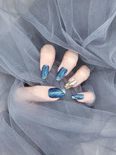 Galactic Nightfall: Magnetic Cat Eye Press on Nails Instant Manicure