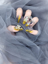 Rainforest Gilded Symphony: Press-on Nails with Butterfly Instant Mani AU