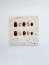 Crimson Haze: Short red marbling everyday Press on nails Instant Mani