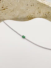 Enchanted Green Elegance Silver Bracelet: 925 Sterling Silver, Green and Clear Cubic Zirconia, Sparkling Classic Style