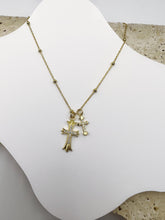 Eternal Elegance Double Cross Necklace: 925 Sterling Silver 18K Gold, Cubic Zirconia