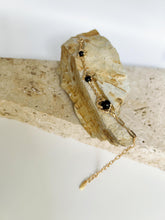 Galactic Cascade Black Agate Bracelet: 925 Sterling Silver 18K Vintage Gold, Cosmic Elegance