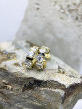 Stardust Nebula Hoop Earrings: Stardust Nebula Hoop Earrings: 925 Sterling Silver 18K Gold, Cubic Zirconia, Black, White, Luxury, Wedding