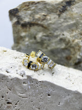 Stardust Nebula Hoop Earrings: 925 Sterling Silver 18K Gold, Cubic Zirconia, Black, White, Luxury, Wedding