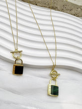 Timeless Bond Black Agate Padlock Necklace: 925 Sterling Silver 18K Gold, Everyday Style Jewellery