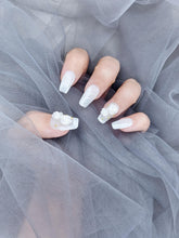Timeless Wedding Bliss: Ivory Rose luxe Press on nails Instant Mani AU