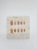 Golden Blush: Nude gold everyday Press on nails Salon-quality Mani AU