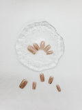 Golden Blush: Nude gold everyday Press on nails Salon-quality Mani AU