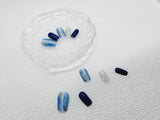 Twilight Treasures: Blue gold shimmer Press on nails Instant Mani AU