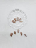 Champagne Elegance: Nude Golden Short Press-on Nails Instant Manicure AU