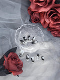 Monochromatic Mystique: Black and White Mable effect Press on nails Mani AU