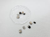 Midnight Luxe: Black and Gold Marbling Press-on Nails with Crystal Instant Mani