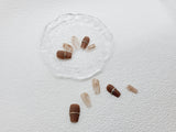 Bronze Ombre Luxe: Brown Press on Nails with Gold Band Instant Manicure