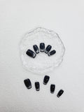 Stellar Nebula: Black Magnetic Cat Eye Press on Nails Instant Manicure