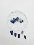 Galactic Nightfall: Magnetic Cat Eye Press on Nails Instant Manicure