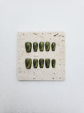 Cosmic Rainforest: Green Magnetic Press on Nails Instant Manicure AU