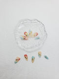 Rippling Aurora: Almond Nails with colours of the Fall and Gilded Flakes