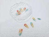Rippling Aurora: Almond Nails with colours of the Fall and Gilded Flakes