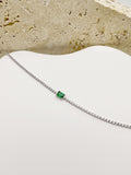 Enchanted Green Elegance Silver Bracelet: 925 Sterling Silver, Green and Clear Cubic Zirconia, Sparkling Classic Style