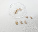 Champagne Glamour: Shimmer gold crystal Press on Nails Instant Mani AU
