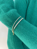 Radiant Link Chain Bracelet: 925 Sterling Silver 18k gold, cubic zirconia