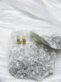 Triple Glitter Pavé Hoop Earrings: 18k Gold-plated Everyday Elegance